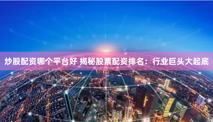 炒股配资哪个平台好 揭秘股票配资排名：行业巨头大起底